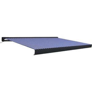 vidaXL - Luifel - gemotoriseerd - 350x250 - cm - blauw - en - wit