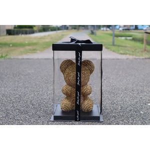 ZeyMem | Diamond Beer Incl. Gift Box | 25 cm | Rose Bear | Goud | Moederdag
