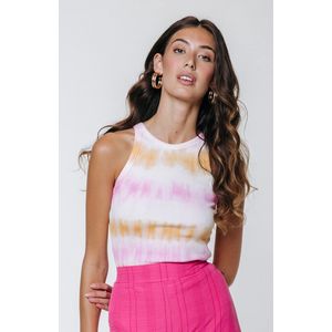 Colourful Rebel Sachi Tie Dye Rib Tanktop- Maat M