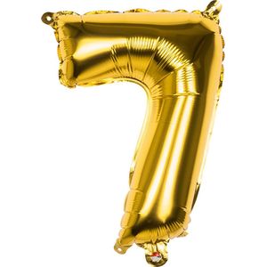 Boland - Folieballon '7' goud (36 cm) 7 - Goud - Cijfer ballon
