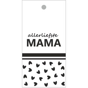 Luxe Bloemenkaartje - Wenskaartje - Cadeaukaart - Wit - Mama - Met boorgaatje - 20 Stuks