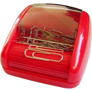 SDI - Paperclip rol-dispenser - 80x90x45mm - Inclusief 100 paperclips! - Rood - 1 stuk