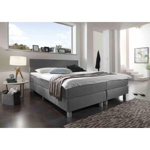 Boxspring Bravo - 80x210 cm - Luxe Pocketvering - Stof Grijs