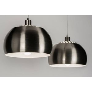 Lumidora Hanglamp 30632 - LOURDES - 2 Lichts - E27 - Staalgrijs - Metaal