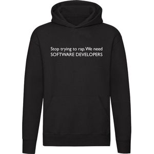 Stop Met Rappen Software Developers Hoodie - carrière - grappig - cadeau - unisex