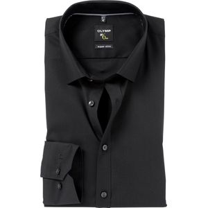 OLYMP No. Six super slim fit overhemd - zwart (met extra tailleringsnaden) - Strijkvriendelijk - Boordmaat: 38