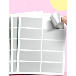 Krasstickers - Zelf krasplaatjes maken - Kraskaart Sticker - Rechthoek - Zilver - 2,5x6,5m - 10 stuks