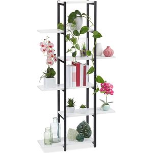 Plantenrek binnen - Bloementrap met 6 etages - Modern zwart/wit ontwerp