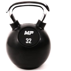 Muscle Power Rubberen Kettlebell - Zwart - 32 kg