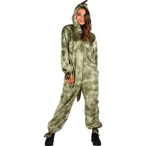 Dieren Kostuum Dino Volwassenen - Pluche - Dieren Onesie - Carnaval - Verkleedkleren Damen En Heren - Groen - Maat XL/XXL