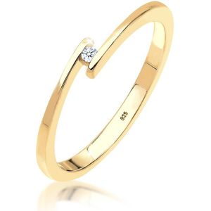 Elli PREMIUM Dames Ring Dames Verlovingsring met Diamant (0.015 ct.) in 925 Sterling Zilver