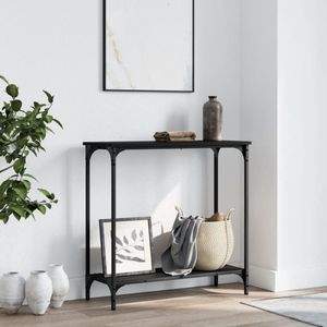 vidaXL Wandtafel 75x30,5x75 cm bewerkt hout zwart