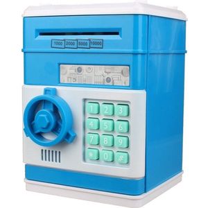 RAMBUX® - Kluis met Pincode & Geluid - Lichtblauw - Spaarpot - Munten & Briefgeld - Automatisch Spaarvarken - Educatief Speelgoed