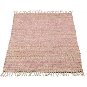 Kidsdepot vloerkleed rechthoekig Jute dark pink