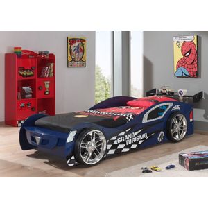 LUCEVI - Carbeds Grand Turismo bed + Lattenbodem + Racer Kast - Blauw/Rood - 70x140 cm
