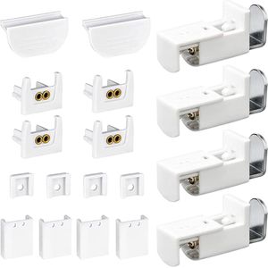 18 stuks plisségordijnen zonder boren set luifelsteun zonder boorverlenging rolgordijn kit zonder boren accessoire geschikt voor dubbele zonwering en plisségordijnen
