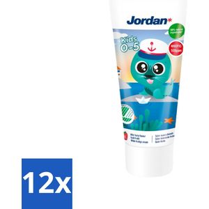 Jordan - Kids - Tandpasta - 0-5 jaar - Milde fruitsmaak - 50 ml - Voordeelverpakking - 12 stuks
