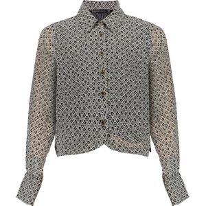 Frankie & Liberty Meisjes blouse - Kimmy - Off zwart multi print
