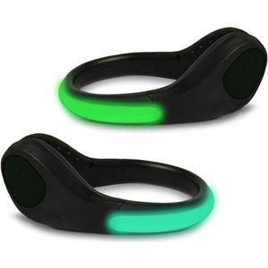 Lichtgevende Schoenverlichting - Zwart Met Groene Verlichting - LED - Hardlopen