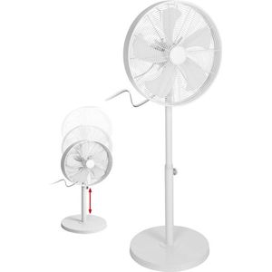 Oneiro’s Luxe Statief ventilator KRACHT max 120 cm - 50W - verstelbaar - wit -  robuust en krachtig - zomer – tuin –– zomer – tuinaccessoires – koelen – ventilatoren – verkoeling  – klimaatbeheersing – vloer ventilator – tafelventilator