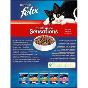 Felix Countryside Sensations Kattenvoer, Kattenbrokken met Rund, Kip & Groenten, 1kg - Doos van 5 (5kg)