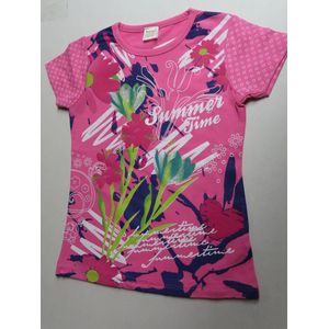 Dirkje - T shirt korte mouw - Meisje - Groen - Bloem - Summer time - 4 jaar 104