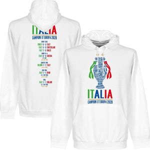 Italië Champions Of Europe 2021 Road To Victory Hoodie - Wit - XL