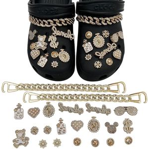 22 Stuks Schoen Charms voor Krokodil Charms Schoen Charms Crystal Diamant Schoenaccessoires Bling Ketting Charms voor Klompen voor Tienermeisjes Vrouwen Cadeaus Verjaardag Polyvinylchloride Zonder Edelsteen