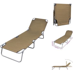 vidaXL Inklapbaar Ligbed - Campingbed - 189x58x27cm - Taupe - Ligbed