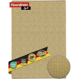 FLOORDIREKT Tapijt op Maat Gemaakt Sylt - Gemaakt van Sisal - Brug voor Binnenruimtes - Modern Woonvloerkleed - Natuur - 100 x 200 cm