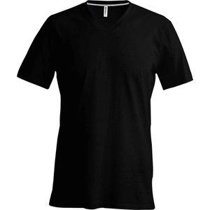 Kariban Heren Korte Mouw V Hals Slim Fit T-Shirt (Zwart)