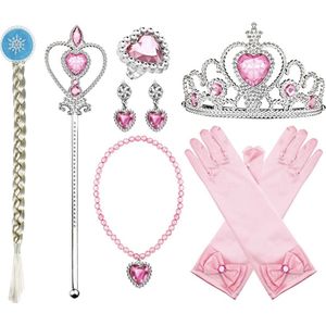 Speelgoed 3 jaar - prinsessenjurk meisje - Het Betere Merk - Prinsessen speelgoed meisje - Kroon / Tiara - vlecht - voor bij je prinsessenjurk - verkleedkleding - Toverstaf - Juwelen
