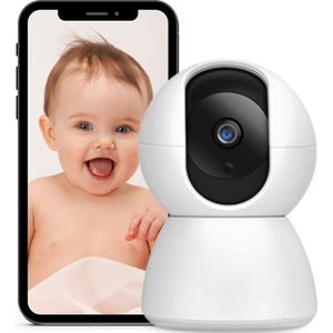 Maxikids Babyfoon Met Camera En App - Baby Monitor – Wifi - Baby camera - Beweging detectie - Nachtzicht - Wit - Gratis e-book