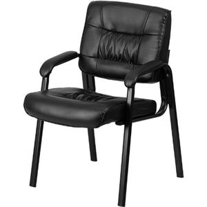 Bureaustoel Met Middelhoge Rugleuning - Gevoerde Armleuningen - LeatherSoft Bekleding - Ergonomische Kantoorstoel Bruin Zwart - Ideaal Voor Thuiswerkplek Of Kantoor