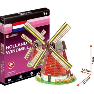 Cubic Fun 3D Puzzle Holland windmolen 19cm speelgoed model 20 onderdelen