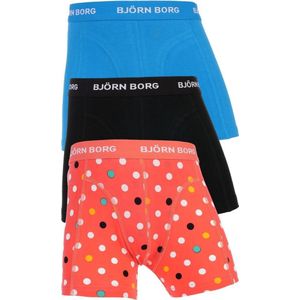 Björn Borg - Jongens 3-pack Boxershorts Blauw / Zwart / Dots Rood - 134