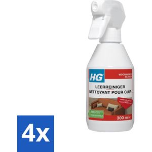 HG - Leerreiniger Spray - Reinigt & Verzorgt - 300 ml - Voordeelverpakking - 4 stuks