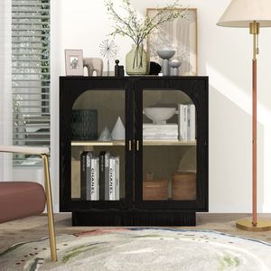 Sweiko Dressoir - 2 deuren - Verstelbare planken - Zwart