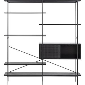 Boekenkast Finn MDF Zwart 188cm - Giga Living