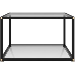 vidaXL Salontafel - 60x60x35 cm - Glazen Blad - Transparant Salontafel - Banktafel - Bijzettafel - Transparante Tafel - Glazen Tafel