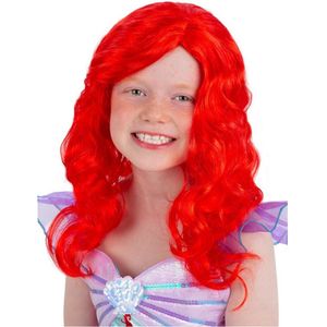 Smiffy's - Ariel de Zeemeermin Kostuum - Ariel Rode Zeemeermin Pruik Kind - Rood - Halloween - Verkleedkleding