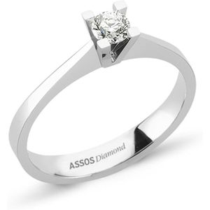 0.05 ct Diamant Solitaire Witgoud Damesring