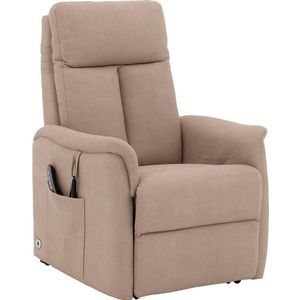 Goossens Fauteuil Troyes - Met Armleuning - Kunstleer - Bruin