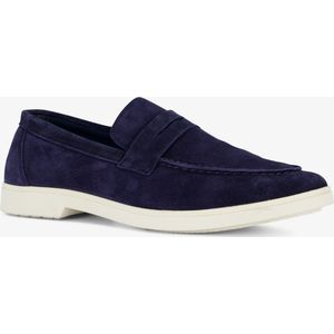 Van Beers suede heren instappers blauw - Maat 41 - Echt leer