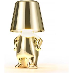 YONO Decoratieve Tafellamp Oplaadbaar - Nachtlampje Slaapkamer - Bureaulamp Woonkamer - Woondecoratie Beelden en Figuren - Wat - Goud