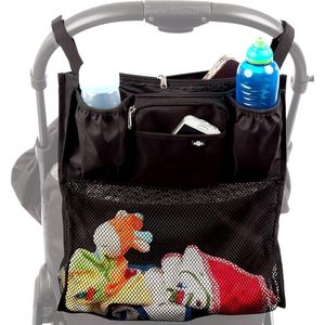 Slimline kinderwagen Buggy organizer opslag met winkelnet. universele pasvorm en waterbestendig plus 2 gratis x buggy clips.