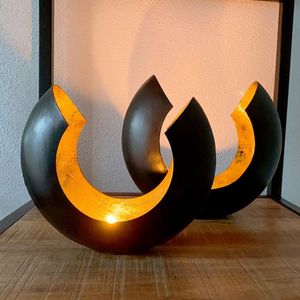 David | thema | zwart mat | aluminium | 20/18x18/14x9/8 cm | windlichten | kandelaar | waxinelichthouders | lantaarn | kaarsenhouders | Wood Selections