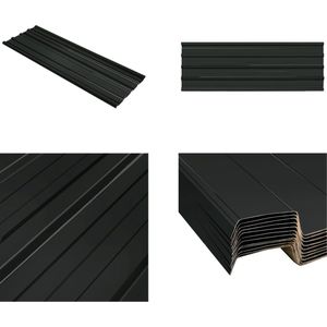 vidaXL 12 st Dakpanelen gegalvaniseerd staal antracietkleurig - Dakpaneel - Dakpanelen - Dak Paneel - Dak Panelen