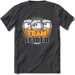 T-Shirt Knaller T-Shirt| Team Leider | Vrijgezellenfeest Cadeau Man / Vrouw -  Bride / Groom To Be Bachelor Party - Grappig Bruiloft Bruid / Bruidegom |Heren / Dames Kleding shirt|Kleur zwart|Maat L