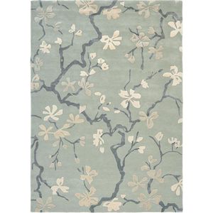 Sanderson - Anthea China Blue 47107 Vloerkleed - 170x240  - Rechthoek - Laagpolig Tapijt - Modern - Beige, Blauw